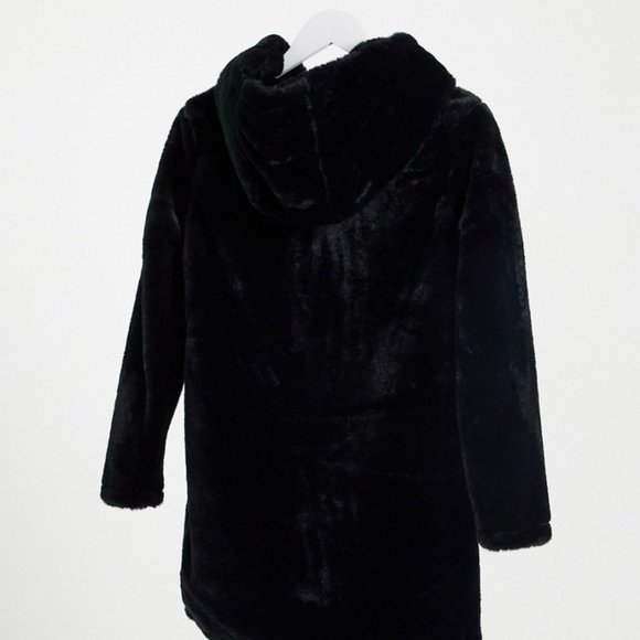 Faux-fur Hooded Coat (PETITE) – Brave Soul - Picture 2 of 3